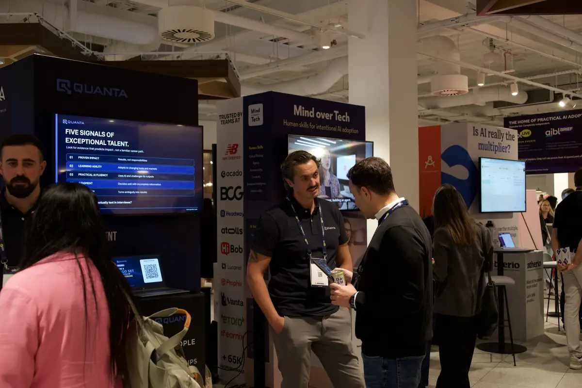 Leaders at a demo stand in the aiblLIVE 2026 Discovery Zone