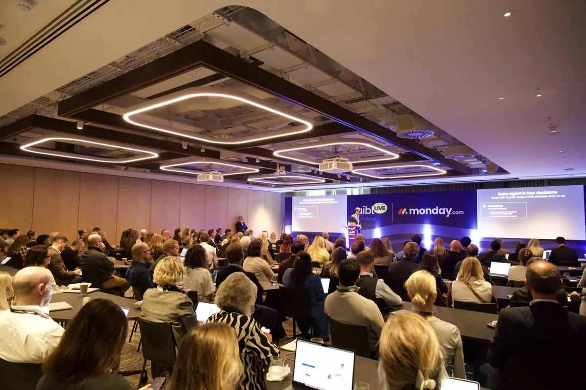 A packed track room at aiblLIVE London 2026